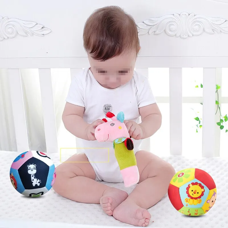 Baby Hand Grasp Ball Cognição Animal Hand Grasp Rattle Brinquedos interativos pai filho