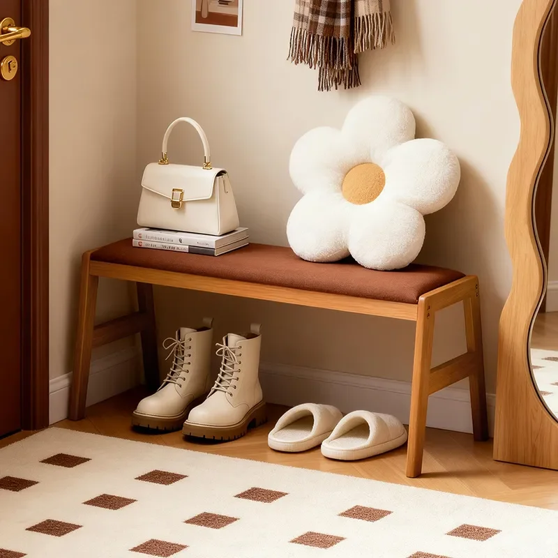 Simple Shoe Rack with Stool Integrated Storage Cabinet for Entryway Home Organization Stable Bench for Changing Shoes Space