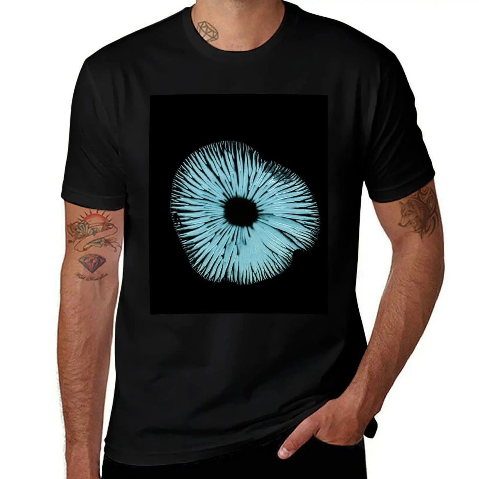 Fungi Spore Print - Inverted T-Shirt graphic tee shirt tees Men's t shirts