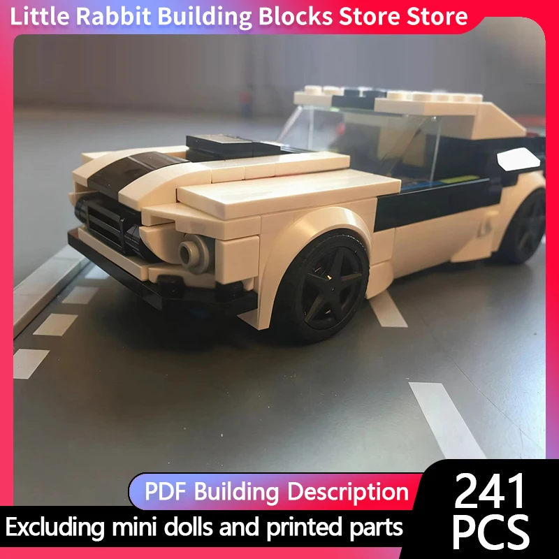 City Car Model MOC Building Bricks American Fastback Muscle Car Modular Technology Children Holiday Gifts Assemble Toys Suit
