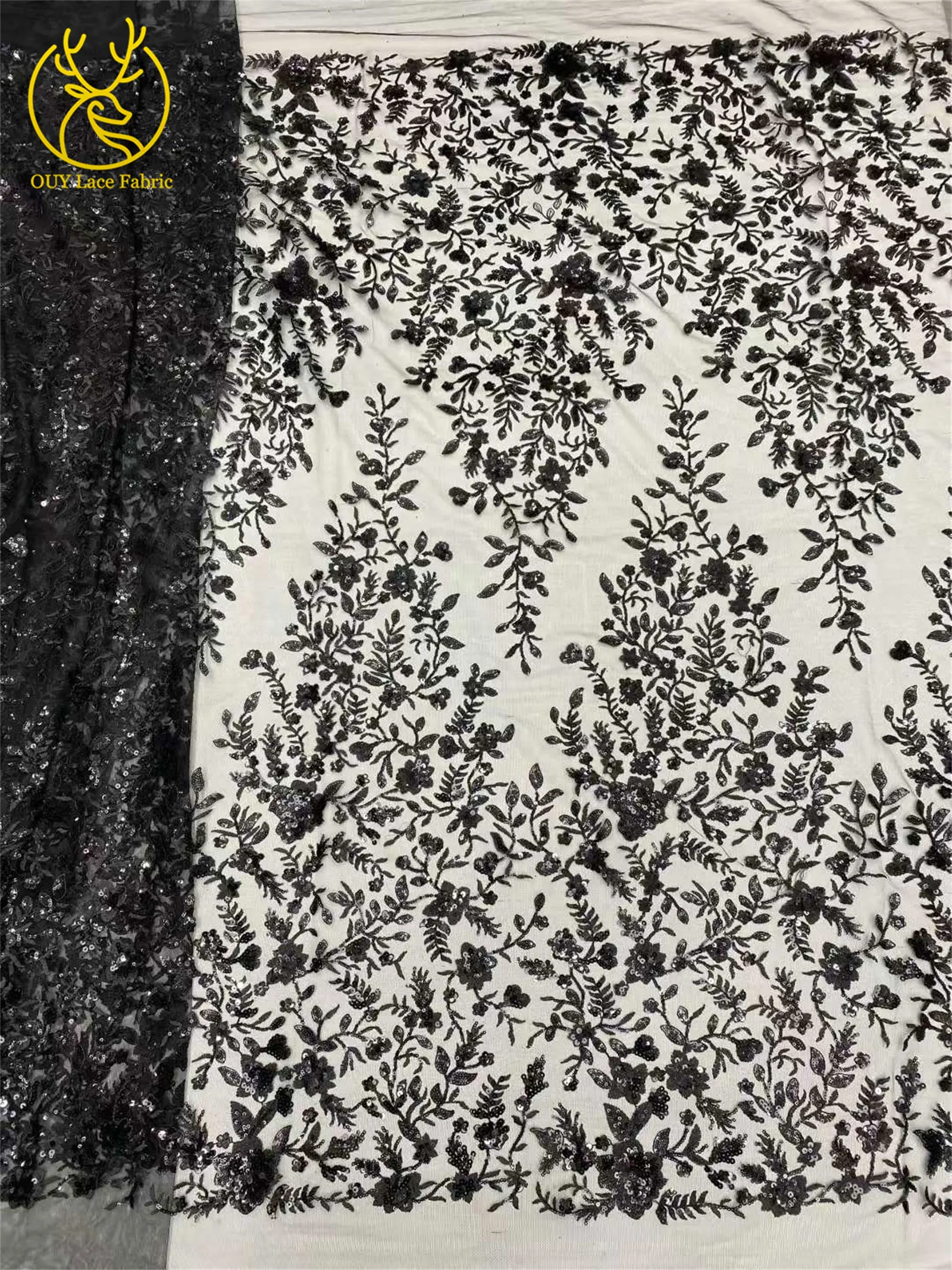 Afrikanischer Bräutigam bestickter Pailletten-Spitzenstoff 2026 Roter nigerianischer französischer Mesh-Spitzenstoff, geeignet für Hochzeitskleid-Materialien – Detail 19
