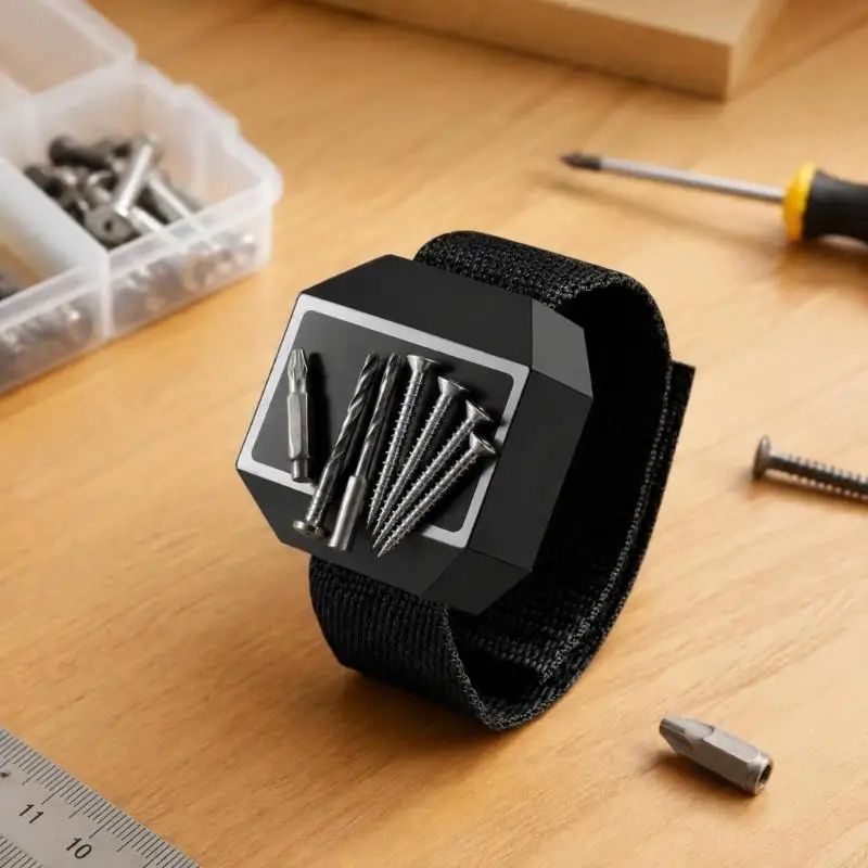 Wristband with Wraparound Design Keeps Screwdriver Bits and Small Metal Hardware Close During Repair and Assembly M4YD