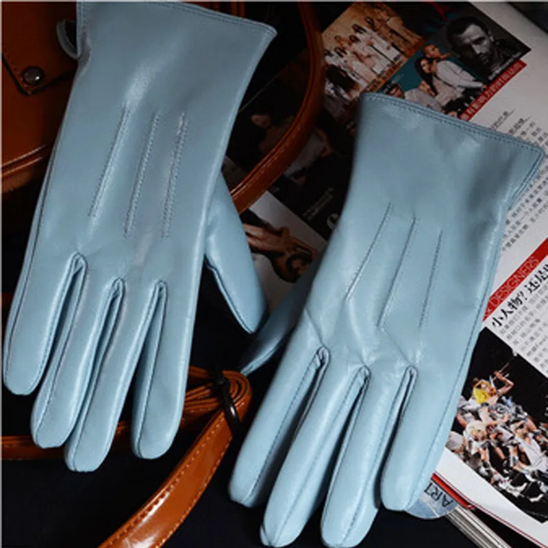 Women Genuine Leather Gloves Windproof Thermal Winter Sheepskin Gloves Plus Size Warm Cold Weather Outdoor Gloves