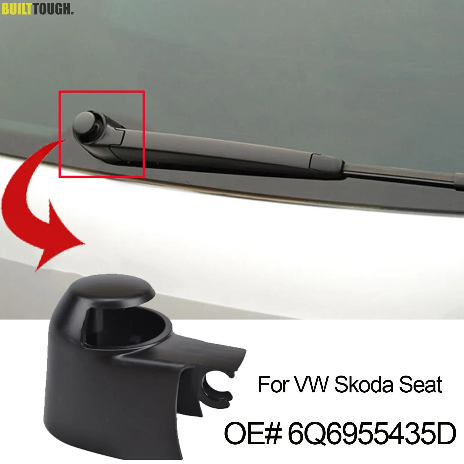 Rear Windscreen Wiper Arm Washer Nozzle Sprayer Cover Nut Cap For VW Golf Passat Polo Caddy Transporter Tiguan Tailgate Window