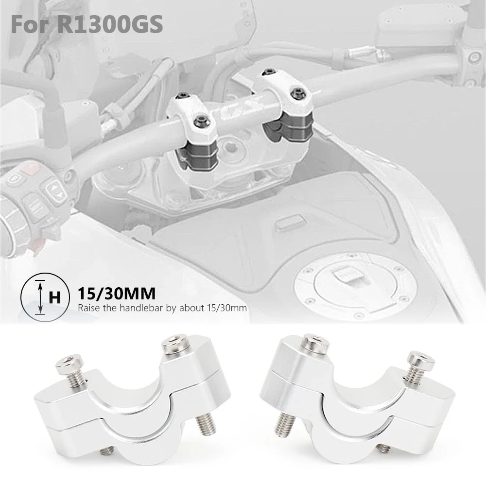 

For BMW R1300GS ADV R 1300 GS Adventure 2023-2025 Handlebar Riser 15-30mm Adjustable Motorcycle Drag Handle Bar Clamp Extender