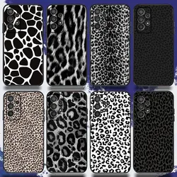 Custodia per telefono nera con stampa leopardata per Samsung S24,S21,S22,S23,S30,Ultra,S20,Plus,Fe,Lite,Note,10.9,5G Cover morbida nera