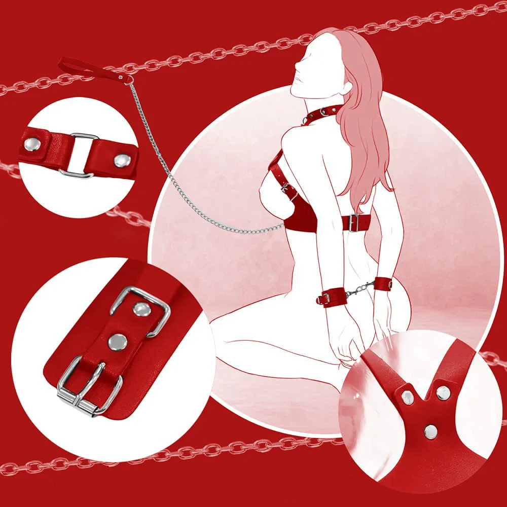 فتح BDSM الكبار الرقيق القيود لا هزاز الجنس لعب النساء يمزح قابل للتعديل المثيرة أصفاد الرقبة الكاحل عبودية تسخير ﻿ ﻿ ﻿ ﻿