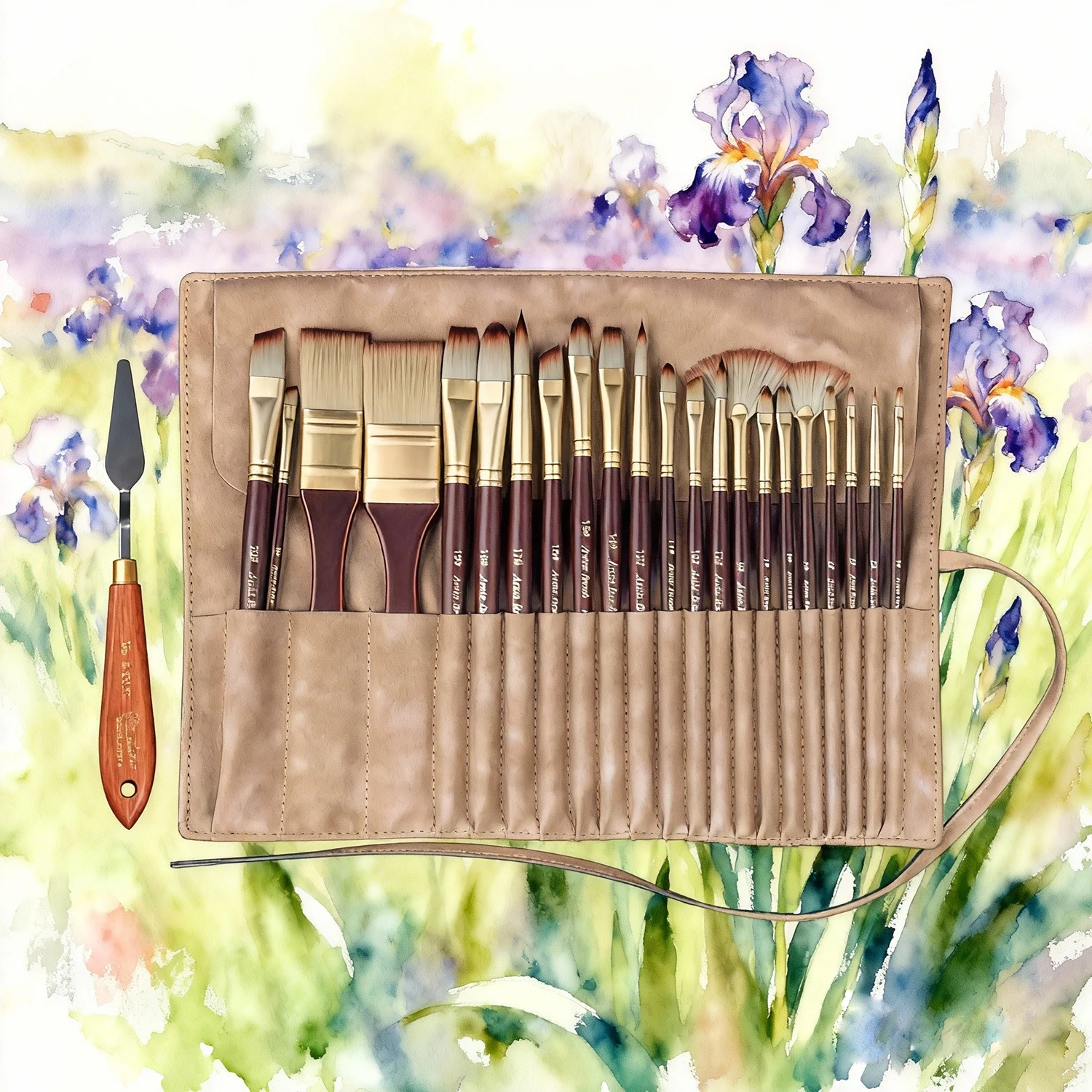 

24 шт./компл., набор кистей для акриловой краски со скребком, кисти для масляной краски художника, акварельная гуашь, кисть с деревянной ручкой, товары для рукоделия