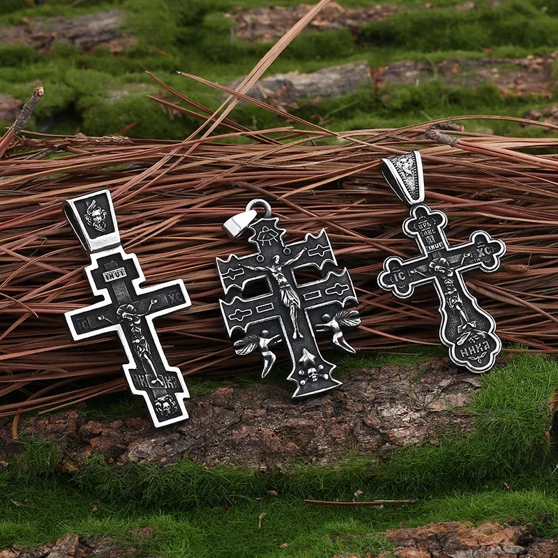 2024 جديد 316L الفولاذ المقاوم للصدأ يسوع الصليب قلادة قلادة للرجل السائق محظوظ مجوهرات Freeshipping