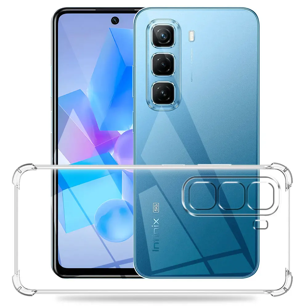 حافظة لهاتف انفينيكس هوت 50 4G حافظة هاتف ناعمة من السيليكون الشفاف لهاتف انفينيكس هوت 50 5 جرام هوت 50 غطاء خلفي شفاف مقاوم للصدمات