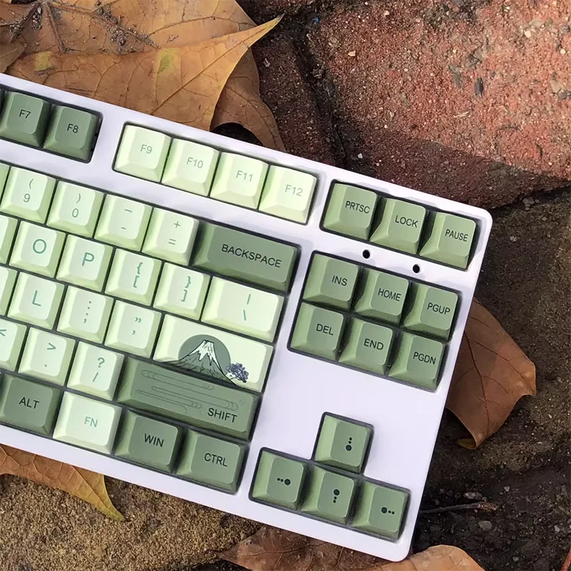 Imagem -05 - Teclado Mecânico Matcha Verde Keycaps Japoneses para Interruptor mx Perfil Cereja Keycap Pbt Dye Sub Key Cap Faça Você Mesmo 127 Chaves