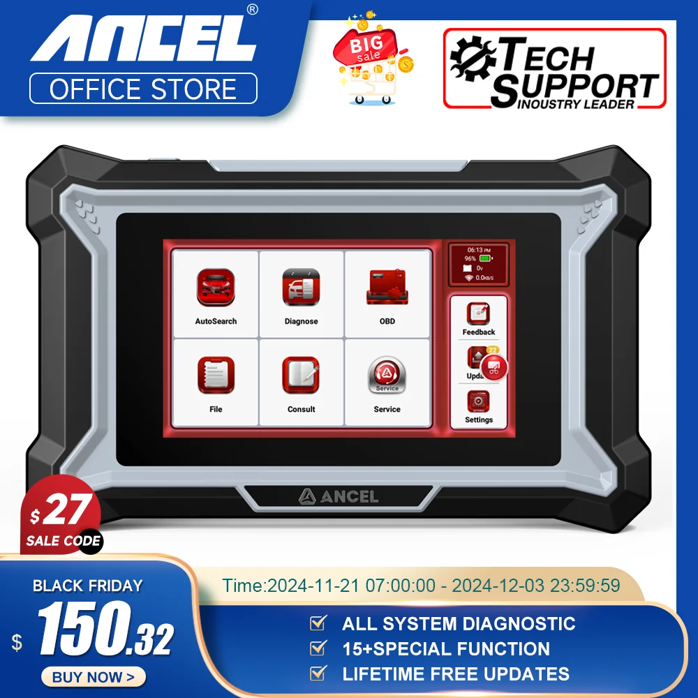 ANCEL DS200 OBD2 Car Scanner All System Diagnostic Tool DPF Regen A/F TPMS Airbag ABS Oil SAS EPB 15 Reset OBD 2 Auto Scan Tools