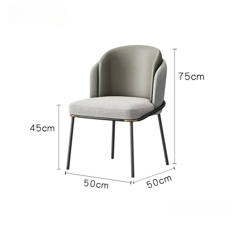 European Iron Dining Chairs Home Restaurant Furniture Modern Simple Backrest Armchairs Light Luxury Commercial High-end Chair