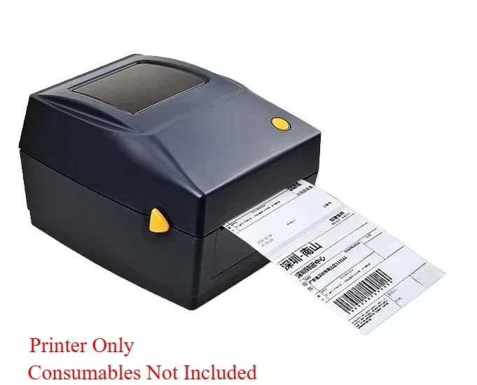 Desktop Thermal Barcode Label Printer USB 203DPI 108mm Inkless Shipping Waybill Sticker Printer Warehouse Use