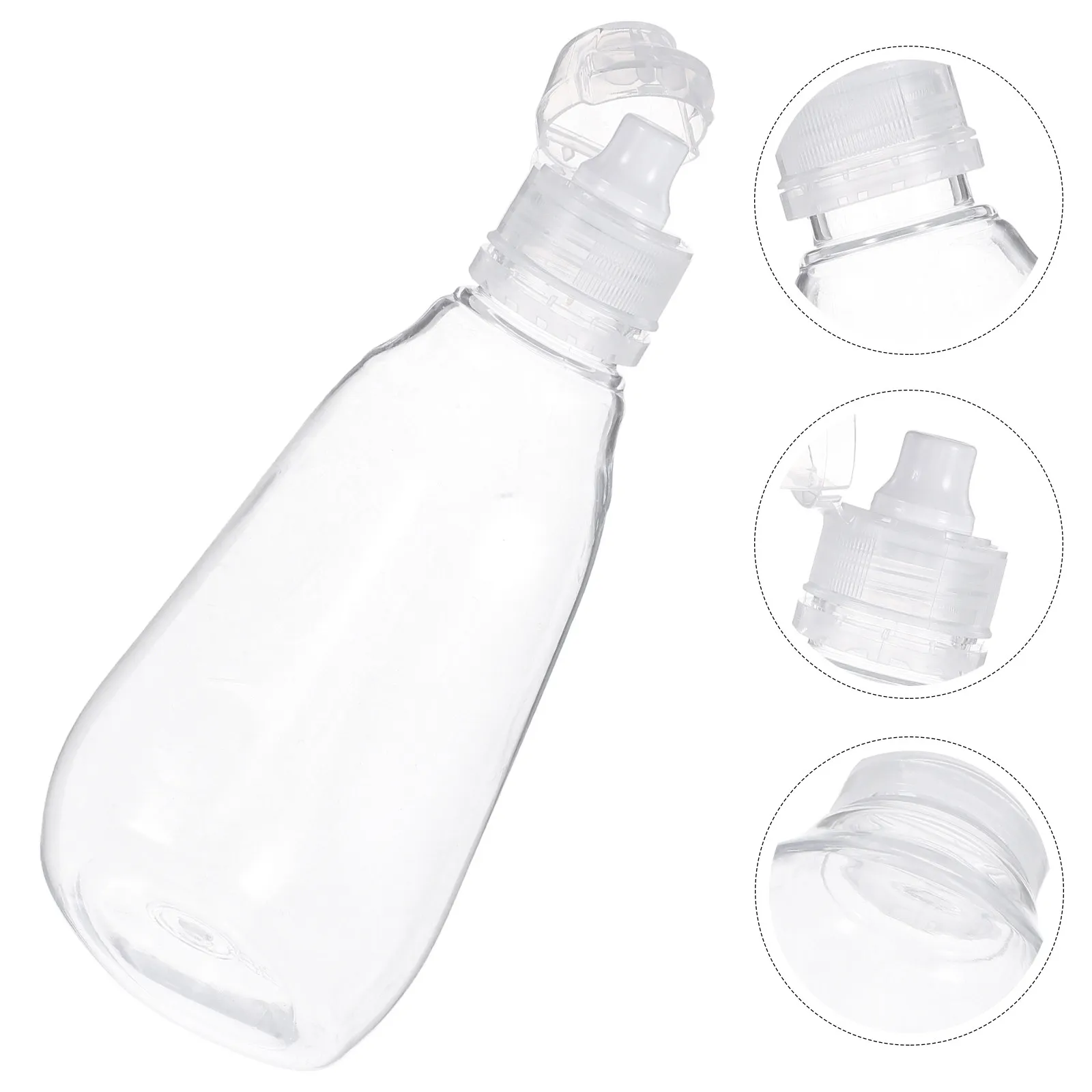 Botella de Plástico Transparente para Miel con Tapa Abatible, Fácil de Dispensar, para Cocina, Viajes, Picnic, Barbacoa, Salsas y Condimentos