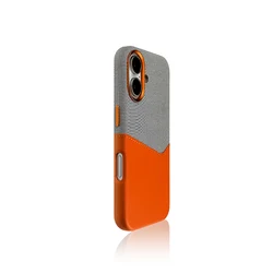 Trendy Flax Leather Wireless Charging for MagSafe Phone Case For iPhone 17 16Pro 15pro max 14 13 12 Hit Color Card Pocket Cover