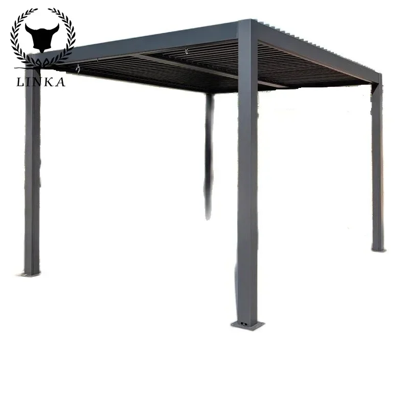 

Custom Electric ALUMINIUM LOUVERED Outdoor Waterproof PERGOLA For Home Garden With LED Light Automatic outdoor gazebo Pergola