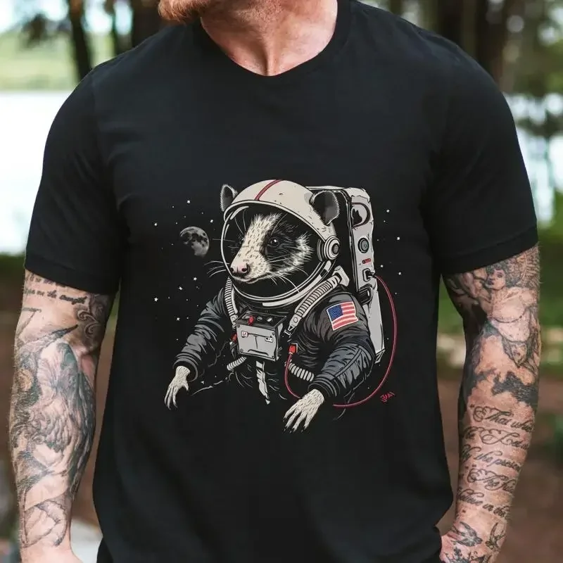Opossum AstronauT  T shirt Funny Possum Lover Idea Space Suit O