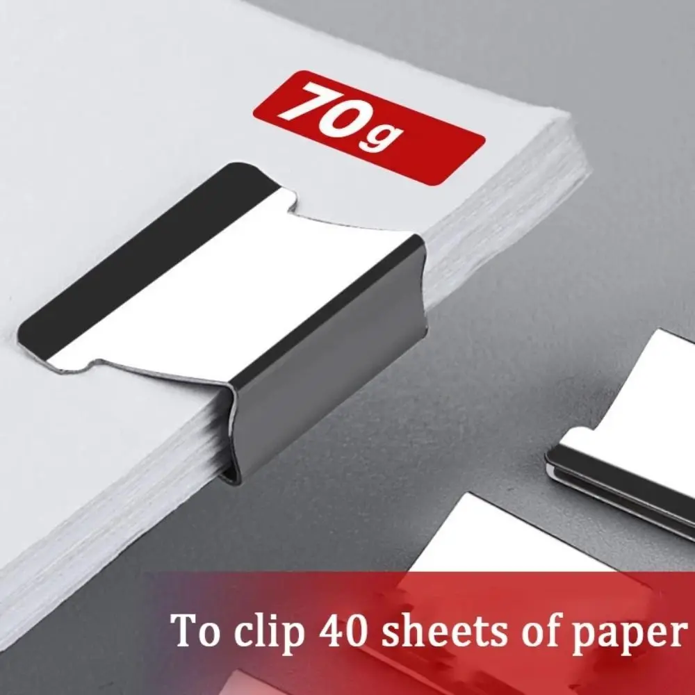 Simple Traceless Clip Pusher Hand Push Reusable Paper Binding Clip Metal Document File Stapler Student Gift