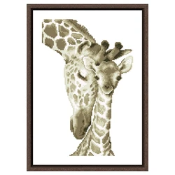 Giraffa mummia e bambino kit pacchetto punto croce 18ct 14ct 11ct unprint tela filo di cotone ricamo ricamo fatto a mano fai da te