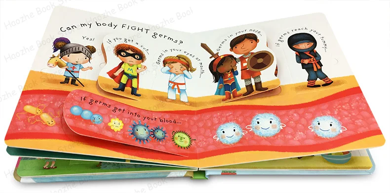 Very First Questions and Answers:  What Are Germs Usborne Lift the flap Children's Activity English Learning Book Montessori