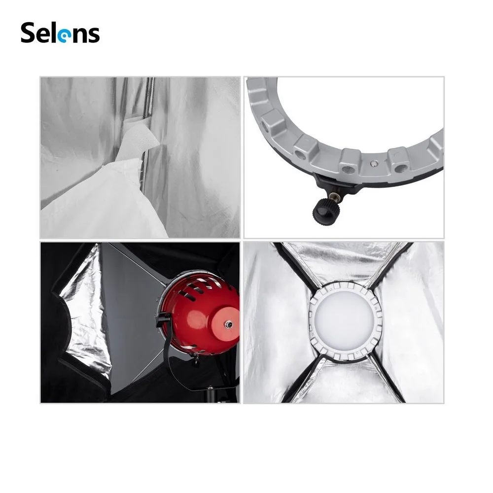 سيلينز-ضوء صورة استوديو خافت ، مصباح فيديو ، شبكة قرص العسل ، سوفت بوكس لفلاش الرأس الأحمر ، 60 × 80 ، * W