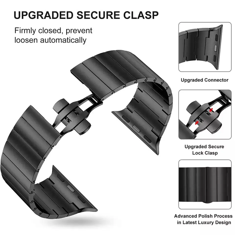 Metal band+ TPU Case For Apple watch 9 8 7 45mm 41mm iWatch 6 5 4 3 SE 44mm 40mm Stainless steel bracelet band for Series 42mm