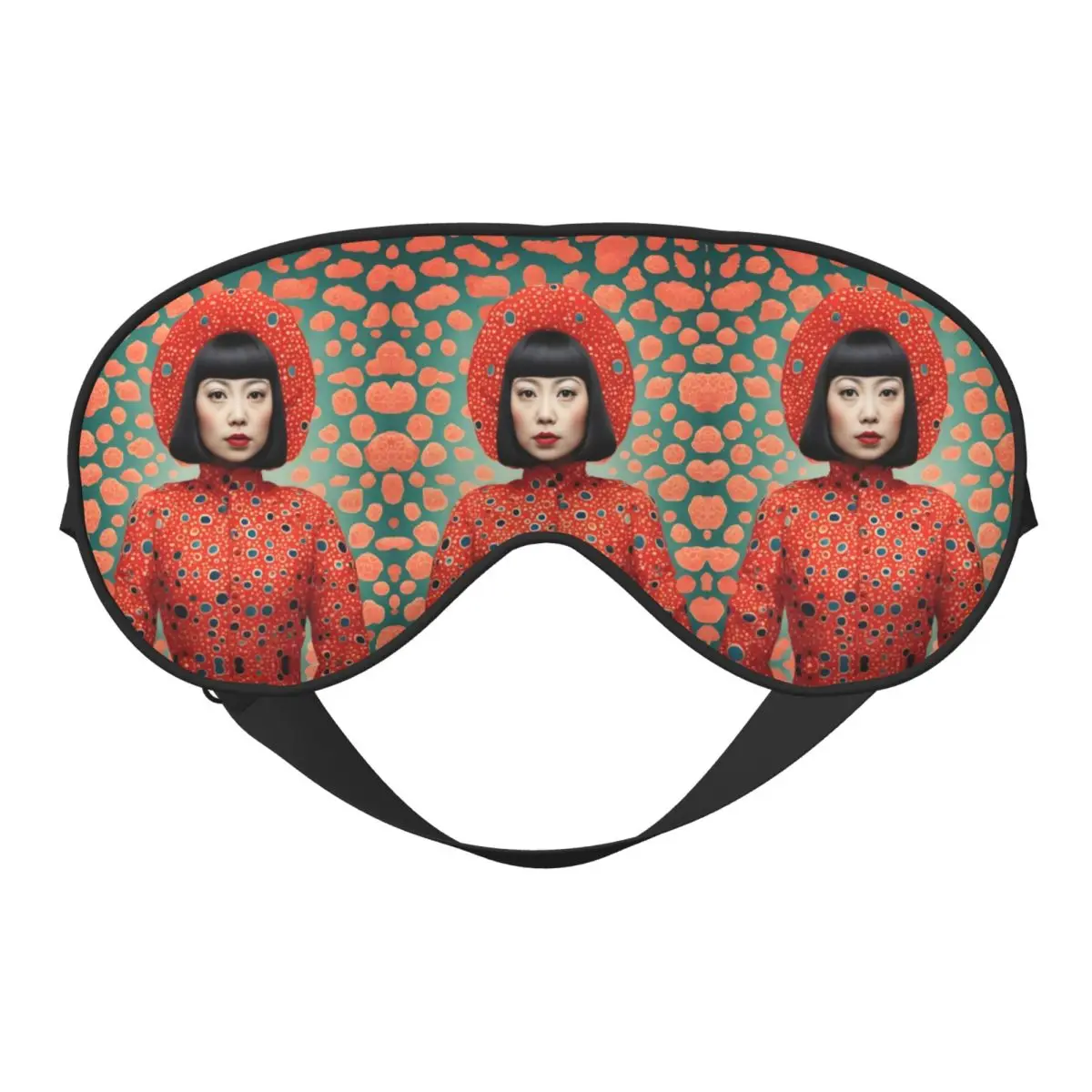 

Custom Yayoi Kusama Art Adjustable Eyepatch Abstract Art Blindfolds Men Women Travel Sleeping Eye Mask Lunch Break Eye Covers