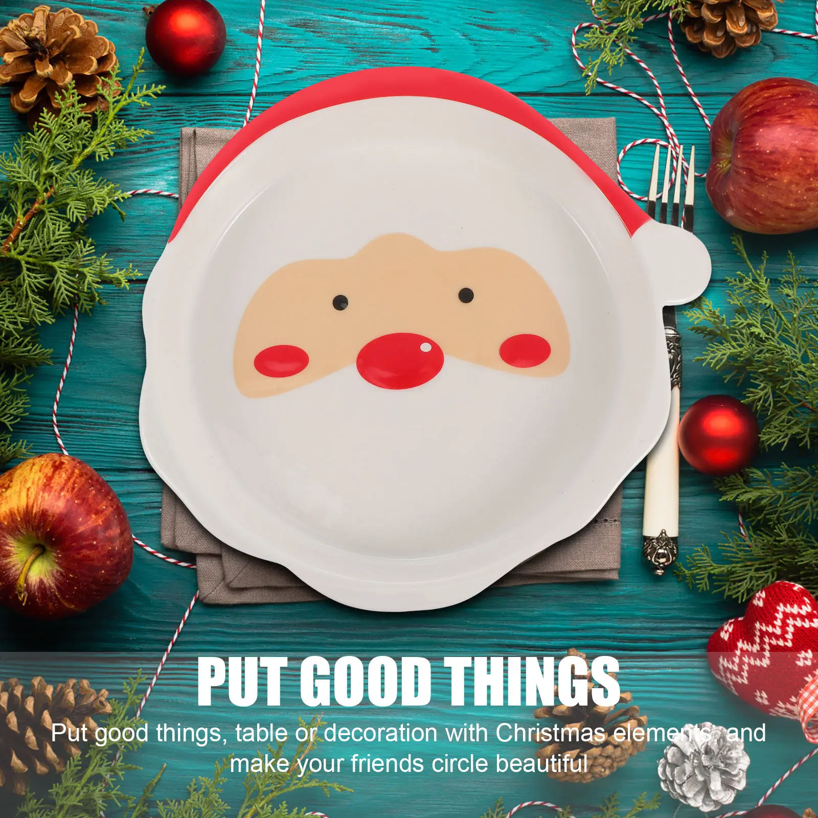 1Pcs Christmas Santa Tableware Premium Quality Ceramic Plate for Holiday Banquet Wedding Graduation Event Serving