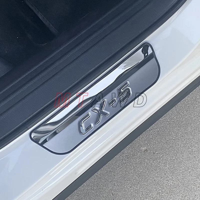 لمازدا CX-5 CX5 KF KE 2025 2024 2023-2011 ملحق الفولاذ عتبة باب السيارة ركلة لوحة بالية حامي غطاء الكسوة الحرس دواسة #4