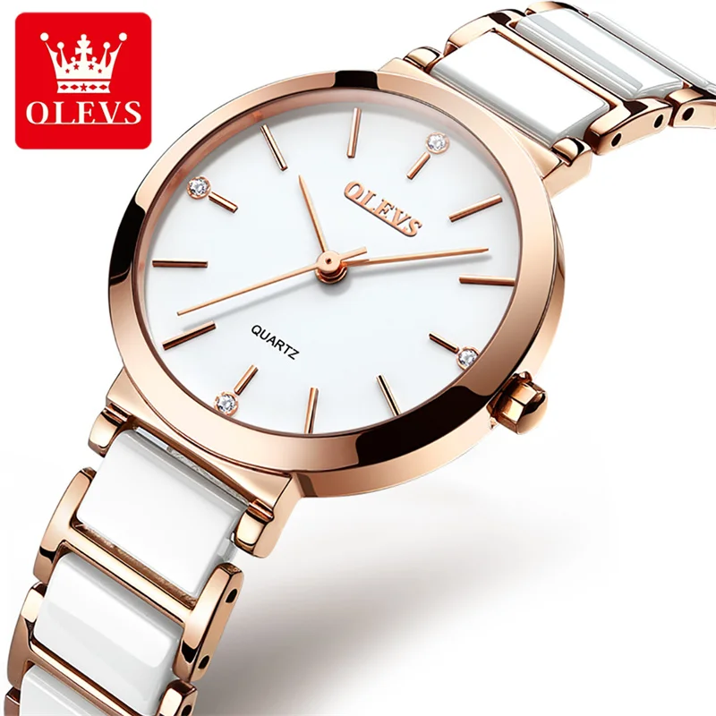 

OLEVS Original Brand Fashion Women Watches Luxury Ceramic Bracelet Imported Movement Quartz Watch Ladies Clock Relogio Feminino