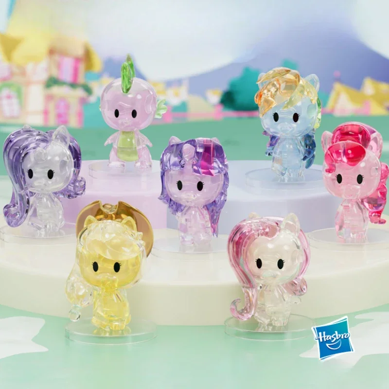 Echte Hasbro mein kleines Pony Kristall transparent zusammen gebaut Spielzeug Ornament Sammlung Mädchen niedlichen Kawaii Geburtstag Weihnachts geschenk