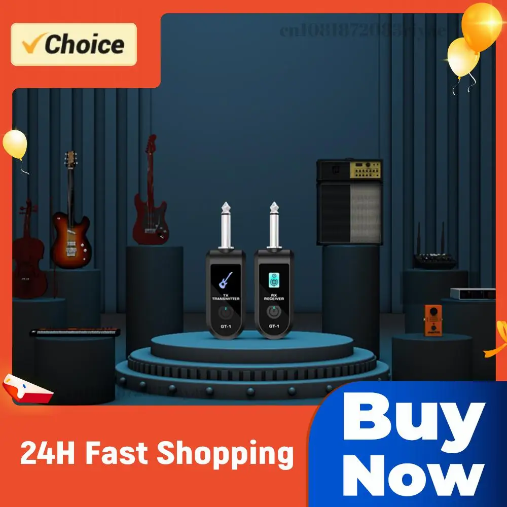 2.4G Wireless Guitar Audio Transmitter Receiver with Precise Sound Rechargeable Digital Guitar System for Electric Guitar Bass