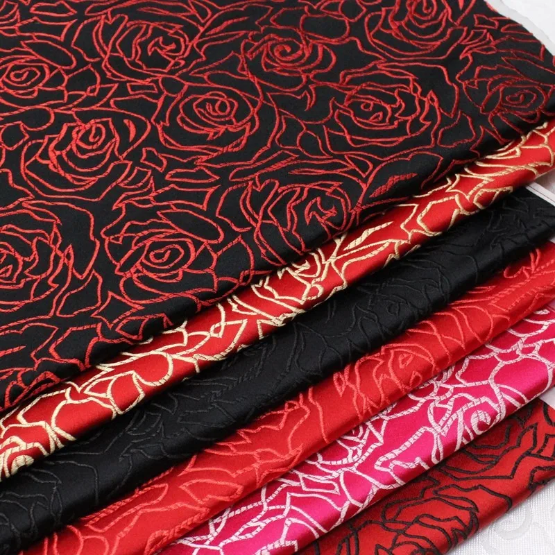 Vestido de bebê cheongsam de casamento estilo chinês, decoração de tecido de seda, tecido à mão, jacquard, brocado rosa