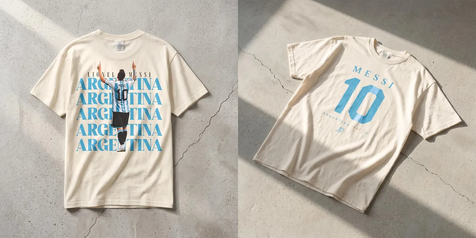 2026 Sommer Lionel Messi Argentinien T-Shirt Messi 10 Grafik-T-Shirt 100% Baumwolle Fan-Geschenke für Männer und Frauen Kurzarm Lockeres Shirt – Detail 8