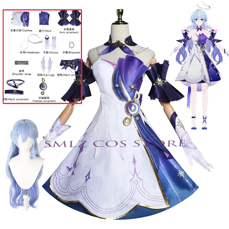 

Game Honkai Star Rail Robin Cosplay Anime Costume DRESSES Uniform Accessories Set Halloween Party Prop for Woman