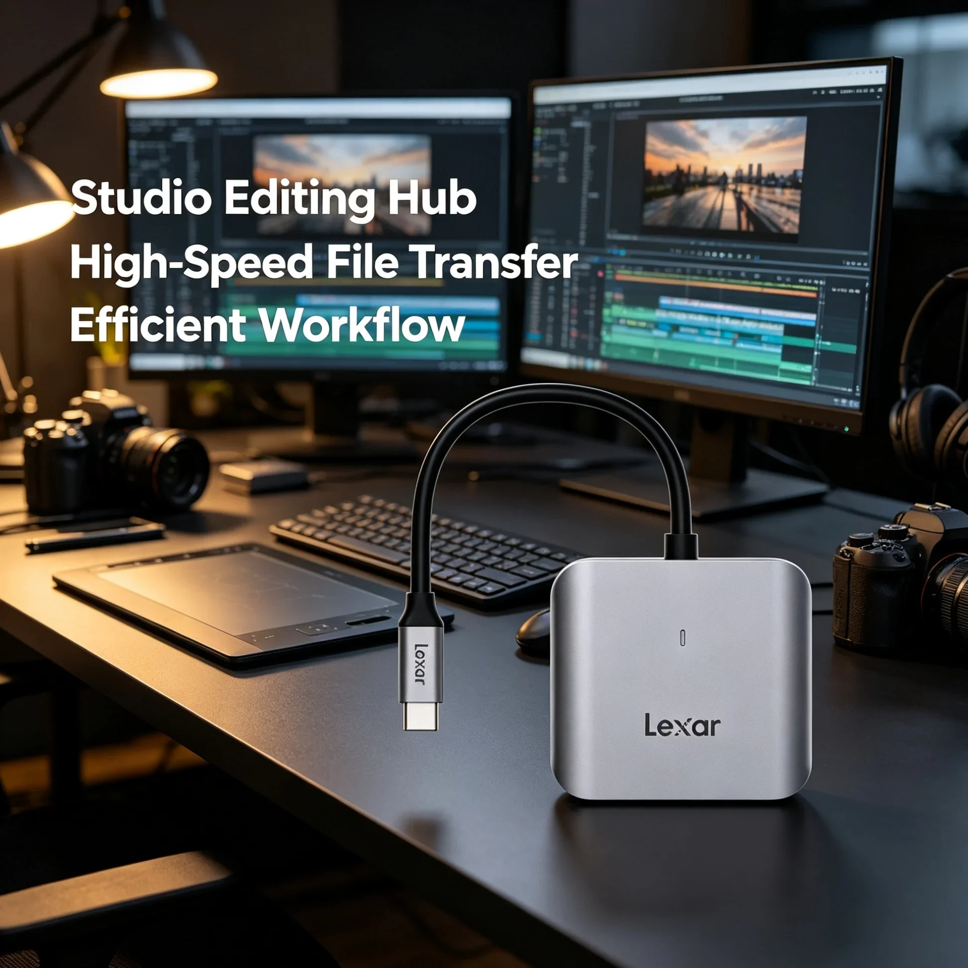 Type C CFexpress Type B Card Reader 10Gbps USB 3.2 Gen 2 Fast File Transfer CFE Reader for Video Editors 8K RAW Content PC
