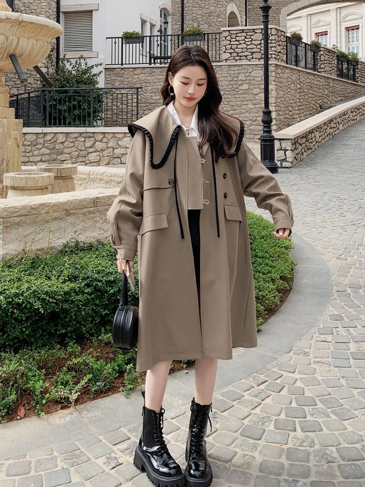 

Women's Clothing Elegant Doll Collar Trench Coat Autumn New 118