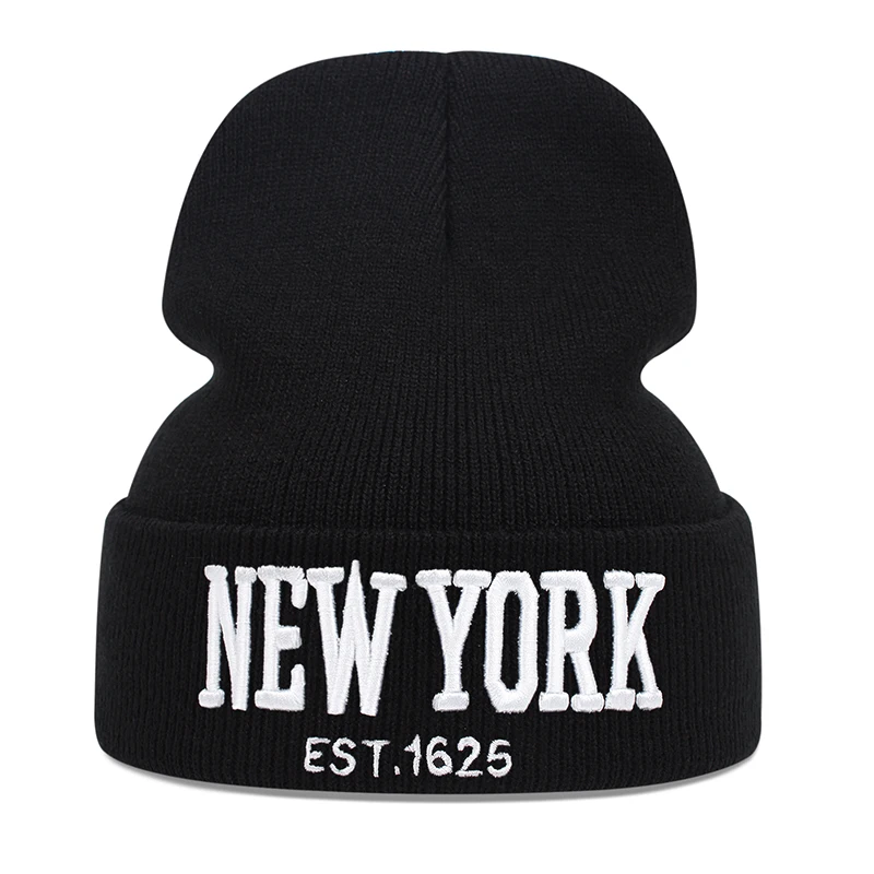 New York 1625 Embroidery Beanies Hat Men Woman Fashion winter Warm hat Knitted Soft Caps Bone Ski Skullies wool hats gorras