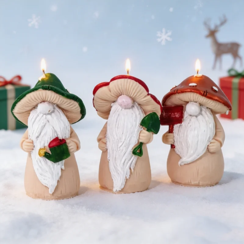 37 Design Cute Gnome Silicone Moulds for Candle Christmas Santa Claus Old Man Dwarf Zwerge Epoxy Resin Concrete Ornaments Molds