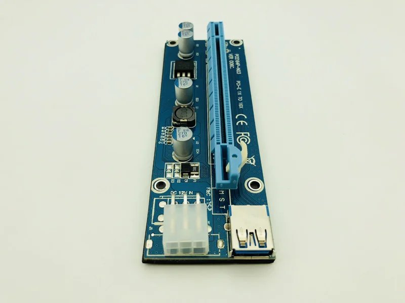 Mini PCIe PCI-E PCI Express Riser Card a PCIE Extender 16X SATA a 6 pines IDE Molex Cable de alimentación para minería BTC ETH Litecoin Miner