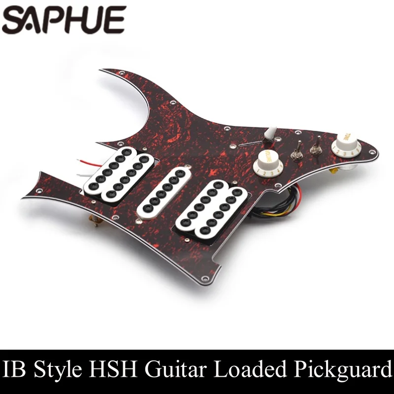

IB 7V Guitar Prewired Pickguard 3 Ply 10 Holes HSH Big Umbrella Adjusting Screw Prewired Anti-Scratch Plate