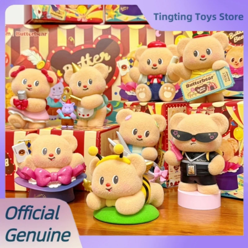 

Genuine Butter Bear Top Team Series Mystery Box Figurines Trendy Toy Flocking Dolls Ornaments Collection Blind Box Toy Kids Gift