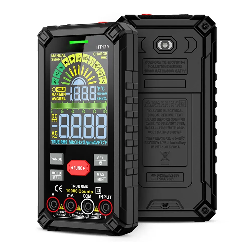 HT129 Digitalmultimeter Auto Range True RMS AC DC Spannungsprüfer 10.000 Stück mit berührungsloser Spannungserkennung