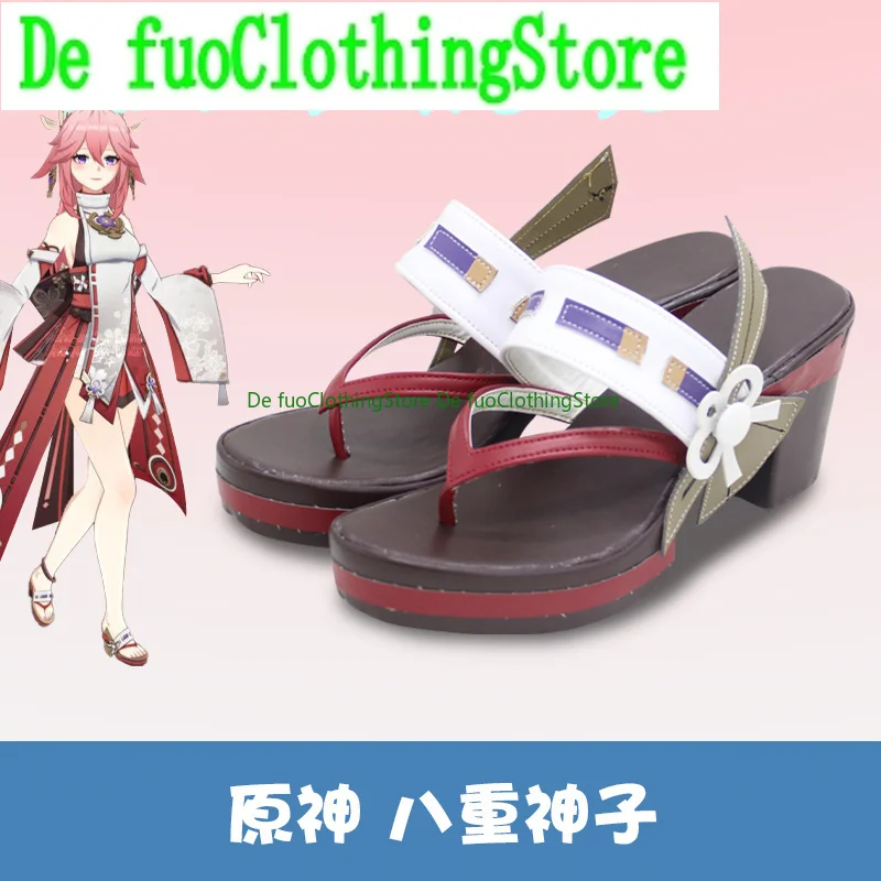 

Genshin Impact Yae Miko Boots Cosplay Shoes Game Anime Carnival Party Halloween DefuoClothing Shoes Store