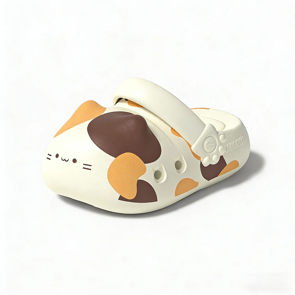 Unisex Größe 36-45 Niedliche Calico-Katzenpfoten-Clogs für Damen und Herren, Plateau-Kätzchen-Schuhe mit Pfotenabdruck-Sohle, Rutschfeste EVA-Strandslipper – Detail 8