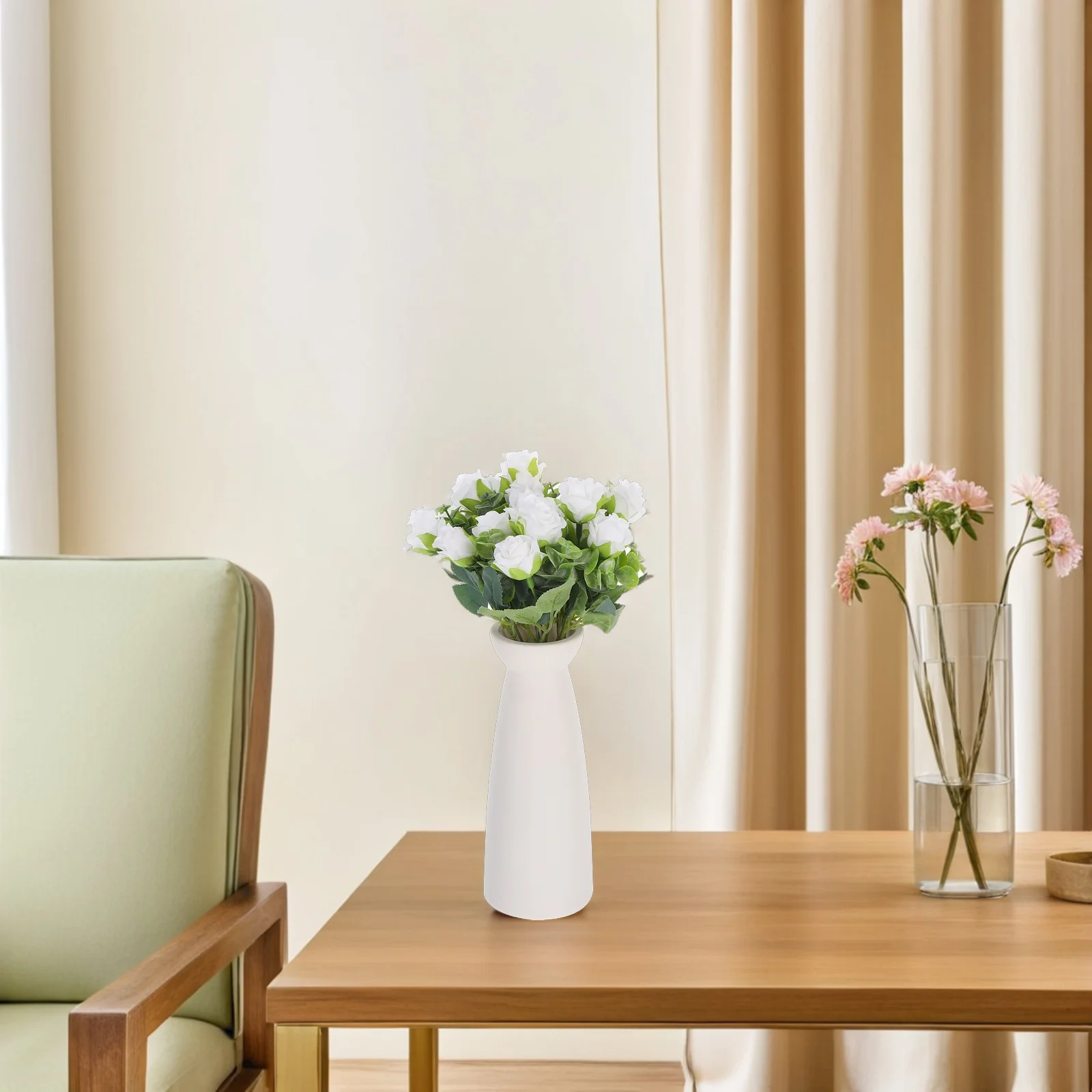 

2Pcs Realistic Artificial Rose Bouquet Silk Eucalyptus Flower Arrangement Wedding Home Table Decoration Artificial Bouquet