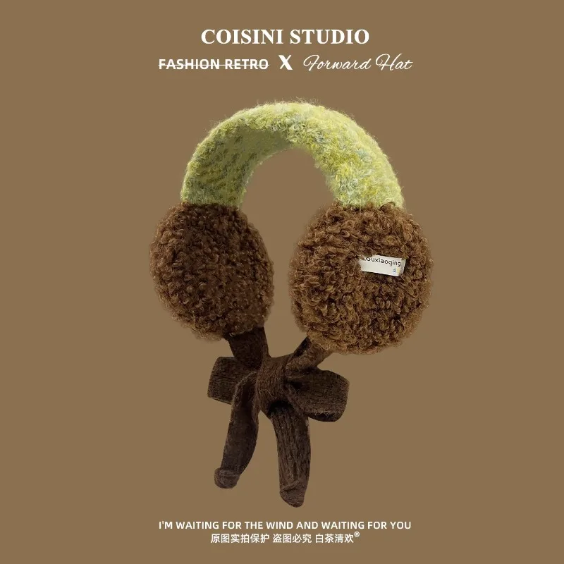 الكورية Ins المتناقضة اللون الأشرطة غطاء للأذنين للنساء الشتاء موضة تنوعا الحرارية واقيات الأذن أفخم البلوز القبعات