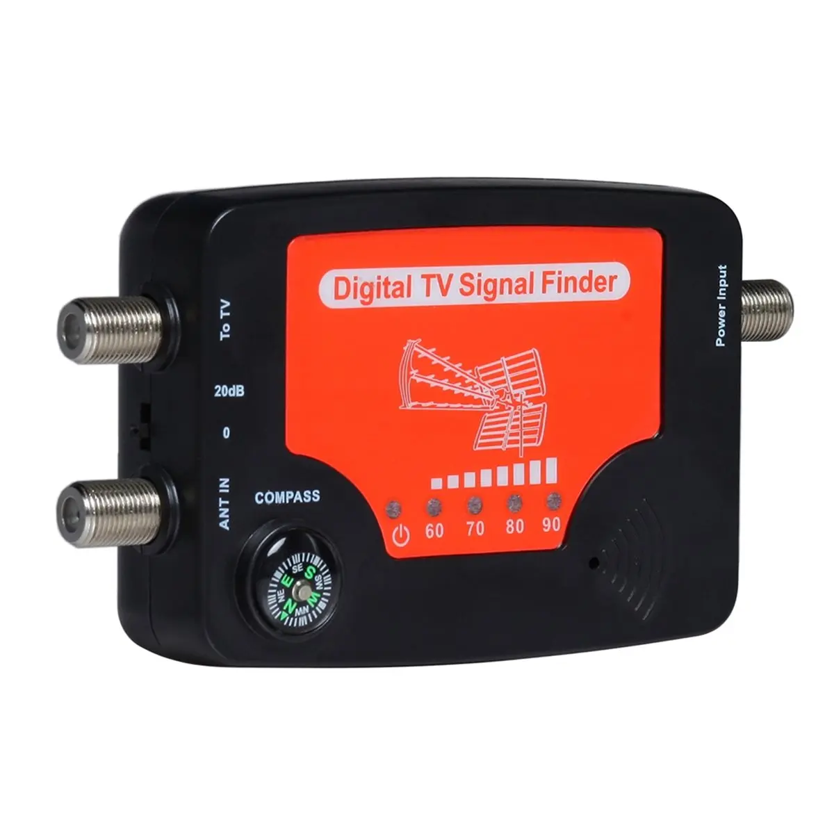 Fits for TV Antenna Signal Strength Finder LED Display Meter with Compass and Alarm Buzzer, Portable Digital TV Signal Finder