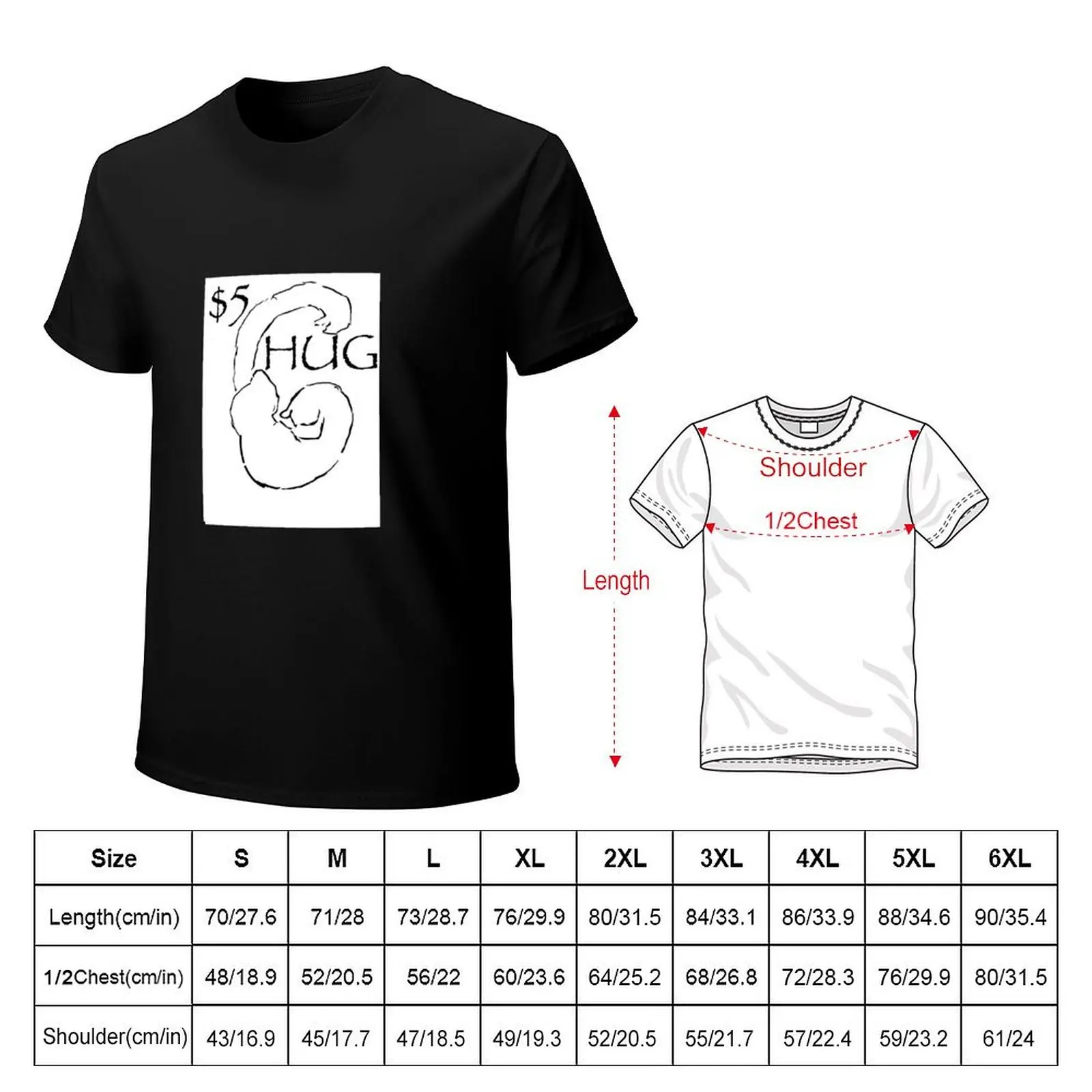 $5 HUG brings physical connection and exchange for that value T-Shirt Basic Tee Shirt for Everyday Outfit